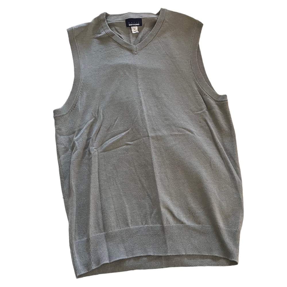 Basic Editions Pullover Sleeveless V Neck Vest Size S